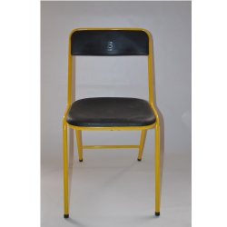 Silla ArmazóN Amarillo Tapizado Negra